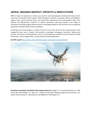 AERIAL IMAGING MARKET| GROWTH & INNOVATIONS