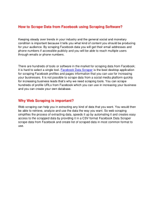 Facebook Data Scraper