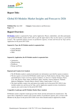 IO Modules Market Insights and Forecast to 2026