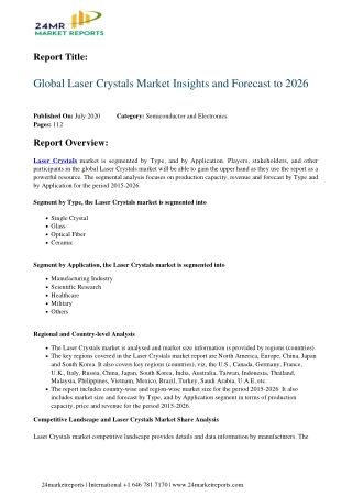 Laser Crystals Market Insights and Forecast to 2026