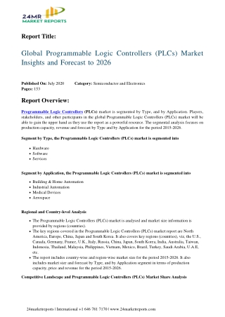 Programmable Logic Controllers (PLCs) Market Insights and Forecast to 2026