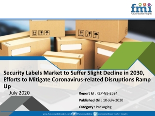 Security Labels Market Sales to Flatten Due to COVID-19 Pandemic; Key Market Players to Redesign Developmental Strategie