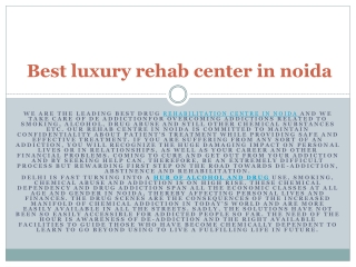 Best luxury rehab center in noida