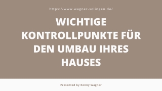 Kurzanleitung für Renovierungs- und Umbauarbeiten | Ronny Wagner