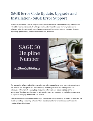 SAGE Error Codes- Payroll, Update, Installation, Server, Upgrade