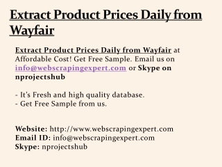 Extract Product Prices Daily from Wayfair