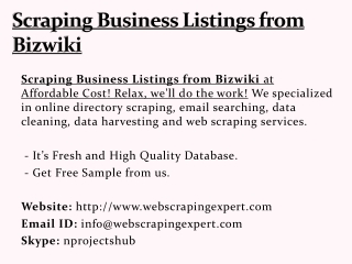 Scraping Business Listings from Bizwiki