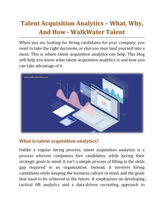 Talent Acquisition Analytics _ What, Why, And How - WalkWater Talent