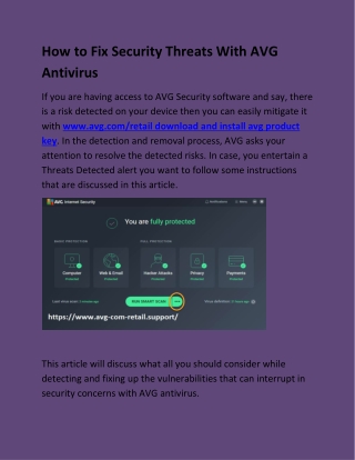 How to Fix Security Threats With AVG Antivirus