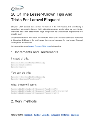20 Of The Lesser-Known Tips And Tricks For Laravel Eloquent