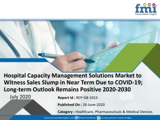 Hospital Capacity Management Solutions Market to Witness Sales Slump in Near Term Due to COVID-19; Long-term Outlook Rem