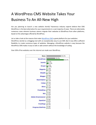 A WordPress CMS Website Takes Your Business To An All-New High