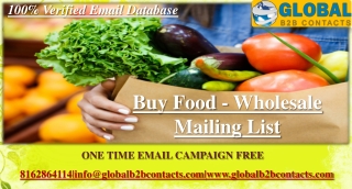 Food - Wholesale Mailing List