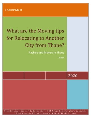 What are the Moving tips for Relocating to Another City from Thane?