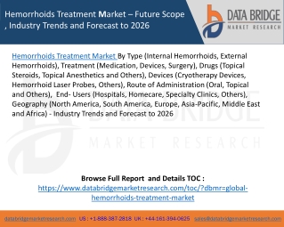 Hemorrhoids Treatment Market – Future Scope , Industry Trends and Forecast to 2026