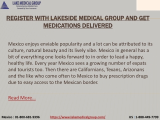 Register with Lakeside Medical Group and Get Medications Delivered