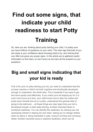 Power Tools For Power Kids - Potty Training