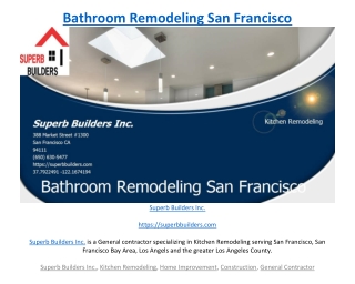 Bathroom Remodeling San Francisco