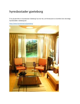 hyresbostader goeteborg