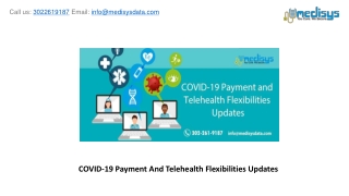 COVID-19 Payment And Telehealth Flexibilities Updates