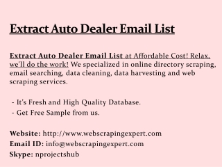 Extract Auto Dealer Email List