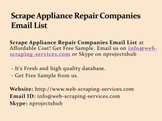 Scrape Appliance Repair Companies Email List