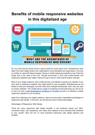 Benefits of mobile responsive websites in this digitalized age