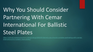 Why You Should Consider Partnering With Cemar International For Ballistic Steel Plates