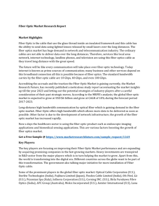 Fiber Optic Market Research Report