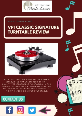 VPI Classic Signature Turntable | Find the best reviews!