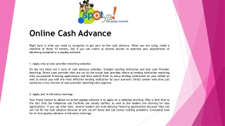 Online Cash Advance