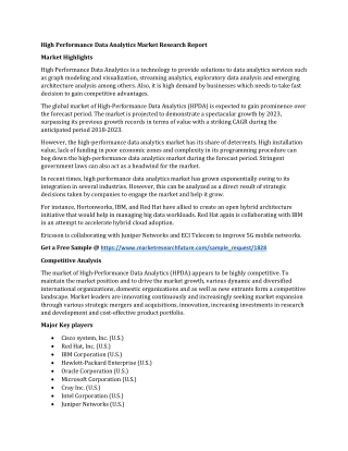 High Performance Data Analytics Market Research Report