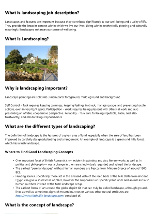 WHAT MAKES A LANDSCAPE BEAUTIFUL