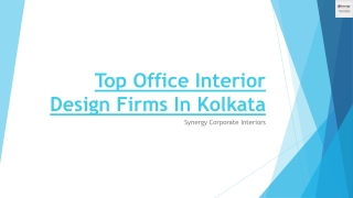 Top Office Interior Design Firms In Kolkata