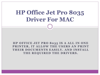 HP Office Jet Pro 8035 Driver For MAC