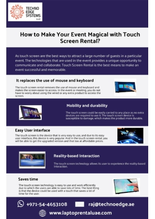How to Make Your Event Magical with Touch Screen Rental?