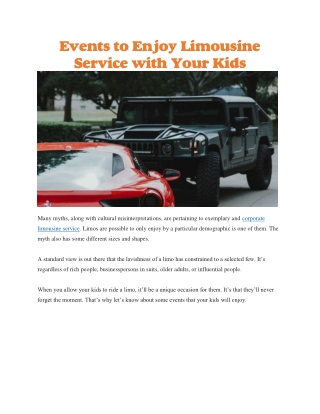 Corporate limousine service
