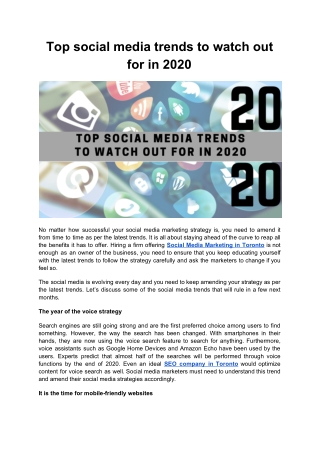 Top social media trends to watch out for in 2020