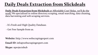 Daily Deals Extraction from Slickdeals