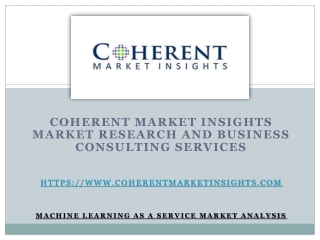 MACHINE LEARNING AS A SERVICE MARKET ANALYSIS