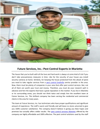 Future Services, Inc.: Pest Control Experts in Marietta