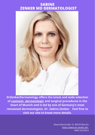 Sabine Zenker MD Dermatologist