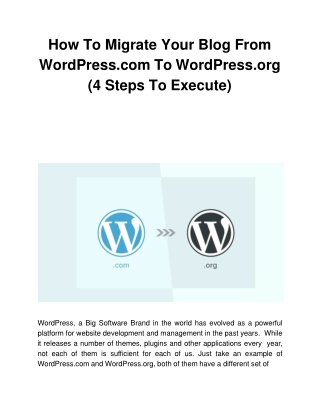 How To Migrate Your Blog From WordPress.com To WordPress.org (4 Steps To Execute)