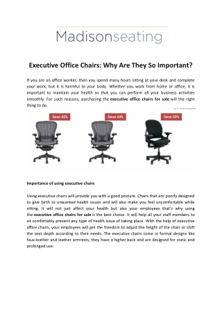 Executive Office Chairs: Why Are They So Important?