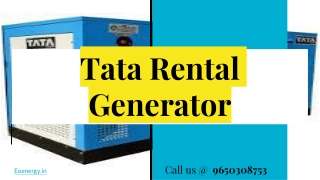 Tata Rental Generator
