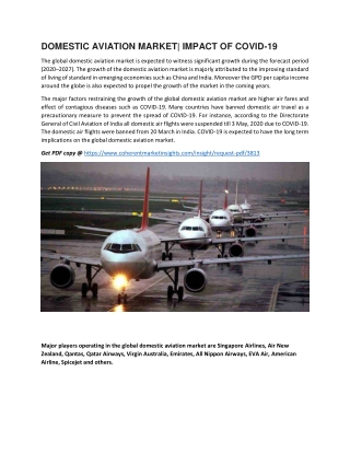 DOMESTIC AVIATION MARKET| IMPACT OF COVID-19