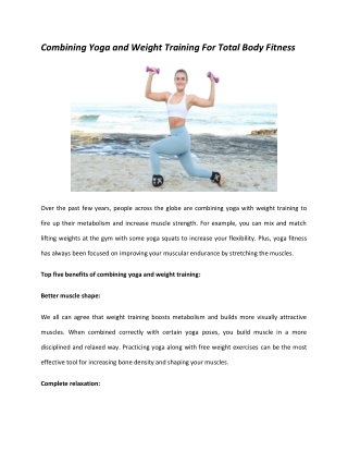 Top 5 Benefits of Combining Yoga and Weight Training