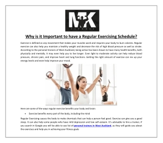 Why is it Important to have a Regular Exercising Schedule?