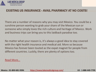 Existing US insurance - Avail Pharmacy at No Costs!