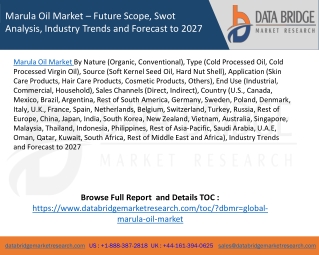 Marula Oil Market – Future Scope, Swot Analysis, Industry Trends and Forecast to 2027